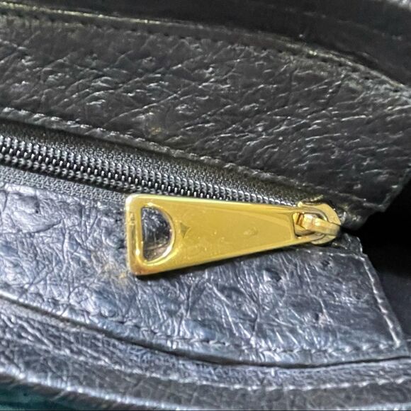 Lorenzi Genuine Ostrich Skin Ladies Handbag - Picture 6 of 11